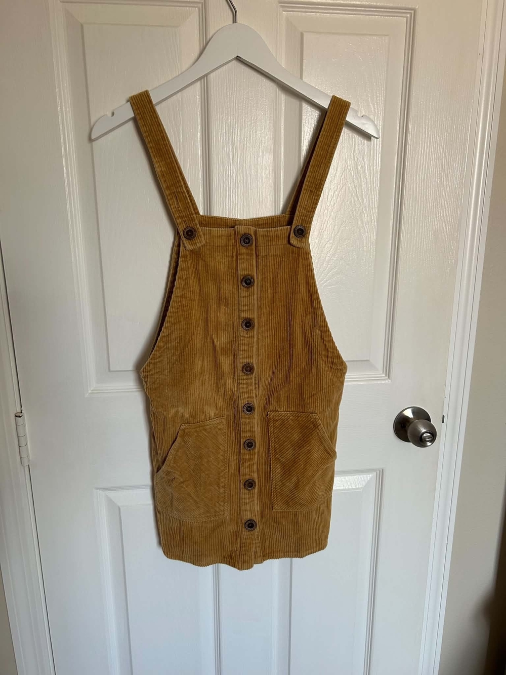 Forever 21 Corduroy Overall Dress in Mustard